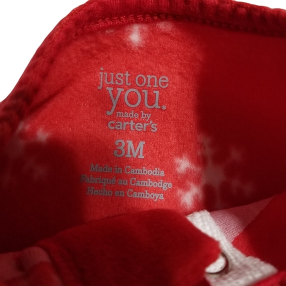 Carter's baby girl footed Christmas onesie - Picture 8 of 9